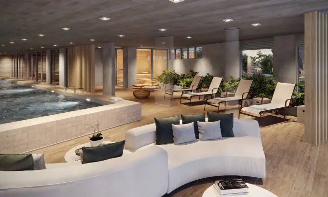 Clube: Sauna seca e piscina coberta