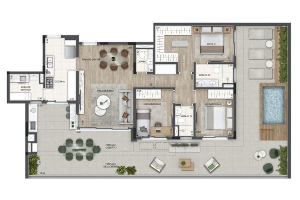 Garden 198 m² 3 dorms